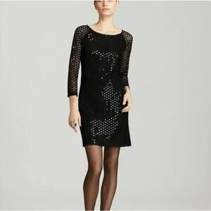 Lilly Pulitzer Aaliyah Putting On The Glitz Black Sequin Mini Dress Women Size 2